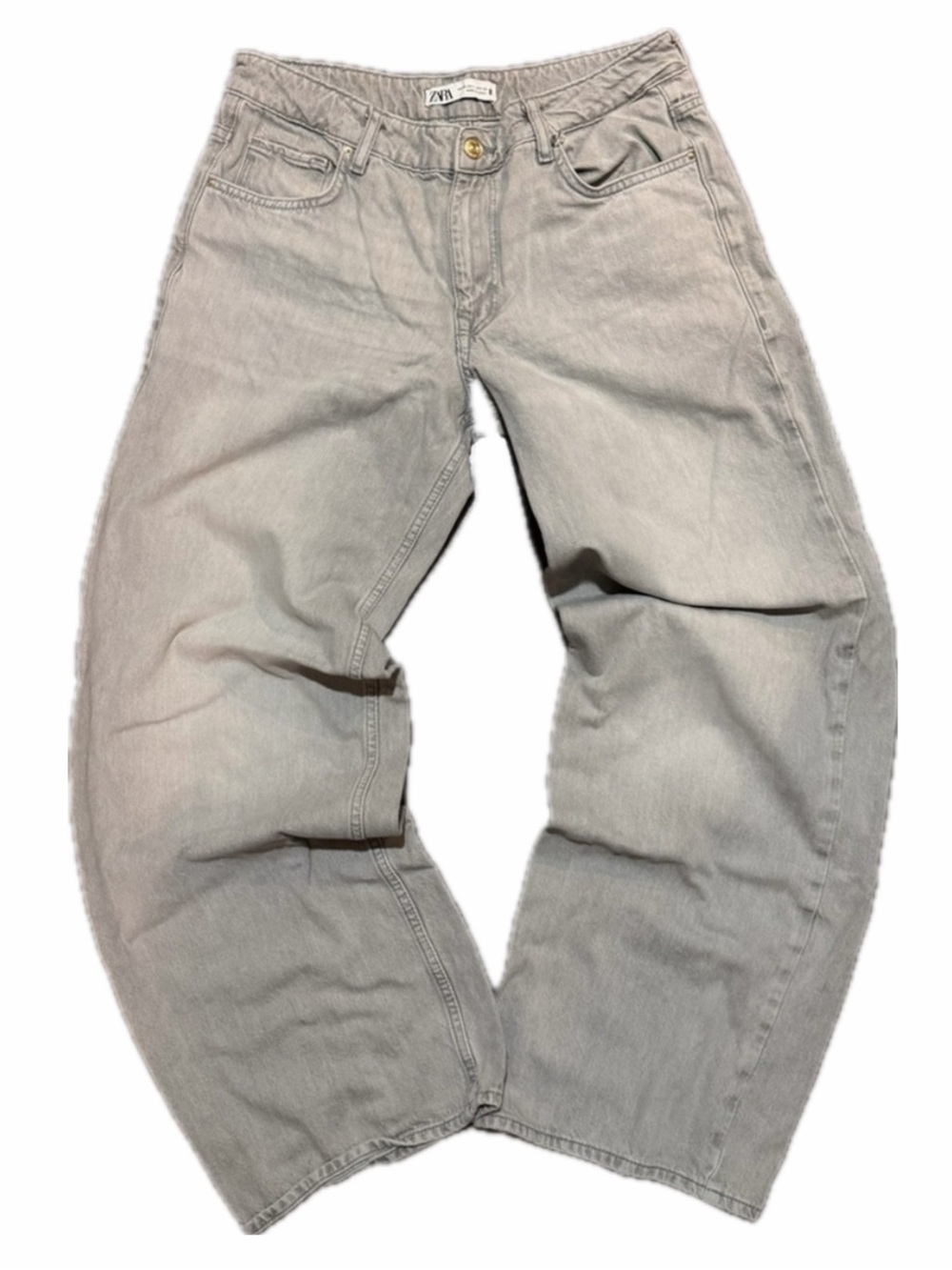 Light Grey Straight Leg Jeans — Size 6